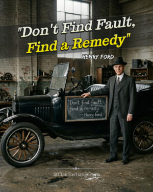 "Don't find fault, find a remedy. — Henry Ford"